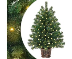 Dirbtinė Kalėdų eglutė su 150 LED s stovu Žalia 95 cm PE ir PVC