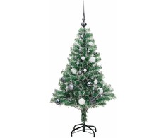 Dirbtinė Kalėdų eglutė su 150 LED, žaisliukais ir sniegu, 120cm