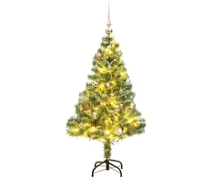 Dirbtinė Kalėdų eglutė su 150 LED, žaisliukais ir sniegu, 150cm