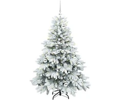 Dirbtinė Kalėdų eglutė su 150 LED Balta 150 cm PE ir PVC