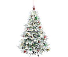 Dirbtinė Kalėdų eglutė su 150 LED Balta 150 cm PE ir PVC