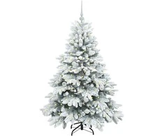 Dirbtinė Kalėdų eglutė su 150 LED Balta 150 cm PE ir PVC