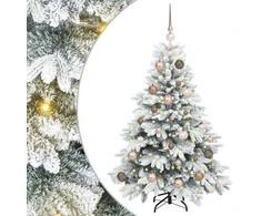 Dirbtinė Kalėdų eglutė su 150 LED Balta 120 cm PE ir PVC