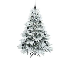 Dirbtinė Kalėdų eglutė su 150 LED Balta 150 cm PE ir PVC