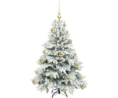 Dirbtinė Kalėdų eglutė su 150 LED Balta 120 cm PE ir PVC