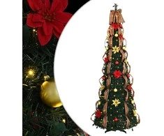 Dirbtinė Kalėdų eglutė su 200 LED s stovu Žalia 215 cm PVC