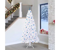 Dirbtinė Kalėdų eglutė su 300 LED Balta 240 cm PVC ir Plienas