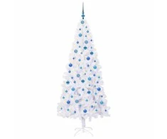 Dirbtinė Kalėdų eglutė su 300 LED Balta 210 cm PVC ir Plienas