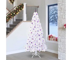 Dirbtinė Kalėdų eglutė su 300 LED Balta 240 cm PVC ir Plienas