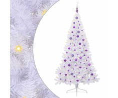 Dirbtinė Kalėdų eglutė su 300 LED Balta 210 cm PVC ir Plienas