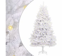 Dirbtinė Kalėdų eglutė su 300 LED Balta 180 cm PVC ir metalas