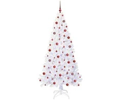 Dirbtinė Kalėdų eglutė su 300 LED Balta 210 cm PVC ir Plienas