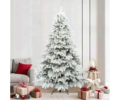 Dirbtinė Kalėdų eglutė su 300 LED Balta 240 cm PE ir PVC