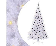 Dirbtinė Kalėdų eglutė su 300 LED Balta 210 cm PVC ir Plienas
