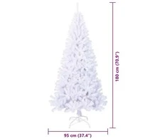 Dirbtinė Kalėdų eglutė su 300 LED Balta 180 cm PVC ir Plienas