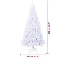 Dirbtinė Kalėdų eglutė su 300 LED Balta 210 cm PVC ir Plienas
