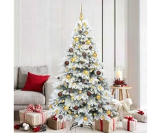 Dirbtinė Kalėdų eglutė su 300 LED Balta 180 cm PE ir PVC