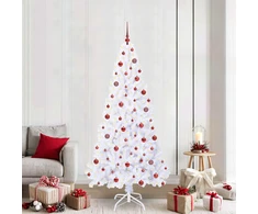 Dirbtinė Kalėdų eglutė su 300 LED Balta 210 cm PVC ir Plienas
