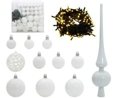 Dirbtinė Kalėdų eglutė su 300 LED Balta 210 cm PVC ir Plienas