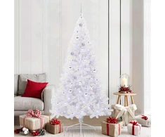 Dirbtinė Kalėdų eglutė su 300 LED Balta 210 cm PVC ir Plienas
