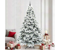 Dirbtinė Kalėdų eglutė su 300 LED Balta 240 cm PE ir PVC