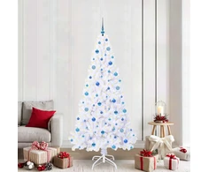 Dirbtinė Kalėdų eglutė su 300 LED Balta 210 cm PVC ir Plienas