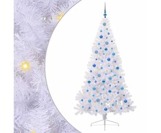 Dirbtinė Kalėdų eglutė su 300 LED Balta 210 cm PVC ir Plienas