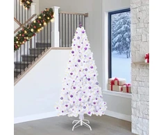 Dirbtinė Kalėdų eglutė su 300 LED Balta 240 cm PVC ir Plienas