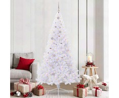 Dirbtinė Kalėdų eglutė su 300 LED Balta 210 cm PVC ir Plienas
