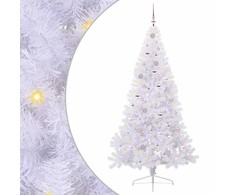 Dirbtinė Kalėdų eglutė su 300 LED Balta 210 cm PVC ir Plienas