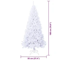 Dirbtinė Kalėdų eglutė su 300 LED Balta 180 cm PVC ir Plienas