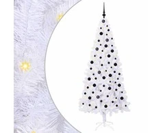Dirbtinė Kalėdų eglutė su 300 LED Balta 210 cm PVC ir Plienas