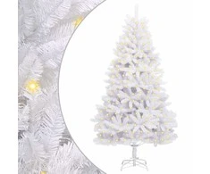 Dirbtinė Kalėdų eglutė su 300 LED Balta 210 cm PVC ir metalas