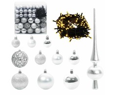 Dirbtinė Kalėdų eglutė su 300 LED Balta 210 cm PVC ir Plienas