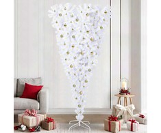 Dirbtinė Kalėdų eglutė su 300 LED Balta 240 cm PVC ir plienas