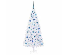 Dirbtinė Kalėdų eglutė su 300 LED Balta 180 cm PVC ir Plienas