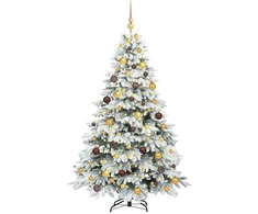 Dirbtinė Kalėdų eglutė su 300 LED Balta 180 cm PE ir PVC