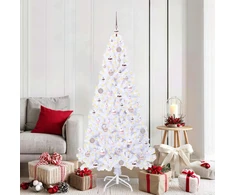 Dirbtinė Kalėdų eglutė su 300 LED Balta 180 cm PVC ir Plienas
