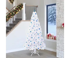 Dirbtinė Kalėdų eglutė su 300 LED Balta 240 cm PVC ir Plienas