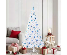 Dirbtinė Kalėdų eglutė su 300 LED Balta 180 cm PVC ir Plienas