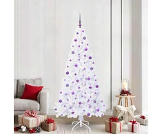 Dirbtinė Kalėdų eglutė su 300 LED Balta 210 cm PVC ir Plienas