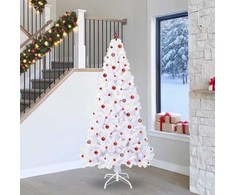 Dirbtinė Kalėdų eglutė su 300 LED Balta 240 cm PVC ir Plienas