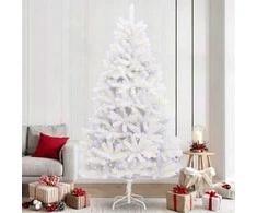 Dirbtinė Kalėdų eglutė su 300 LED Balta 240 cm PVC ir metalas