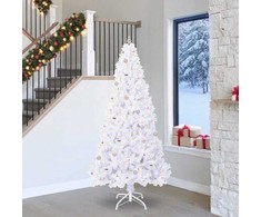 Dirbtinė Kalėdų eglutė su 300 LED Balta 240 cm PVC ir Plienas