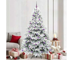 Dirbtinė Kalėdų eglutė su 300 LED Balta 210 cm PE ir PVC