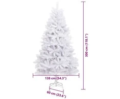 Dirbtinė Kalėdų eglutė su 300 LED Balta 300 cm PVC ir metalas