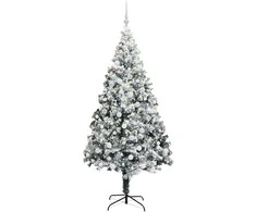 Dirbtinė Kalėdų eglutė Balta 180 cm PVC ir Plienas ir Plastikas