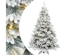 Dirbtinė Kalėdų eglutė su 300 LED Balta 240 cm PE ir PVC