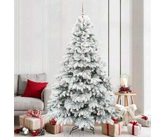 Dirbtinė Kalėdų eglutė su 300 LED Balta 210 cm PE ir PVC