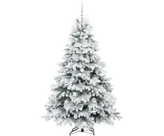 Dirbtinė Kalėdų eglutė su 300 LED Balta 180 cm PE ir PVC